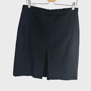 J Crew Women's Front Pleat Skirt Black Career Skirt